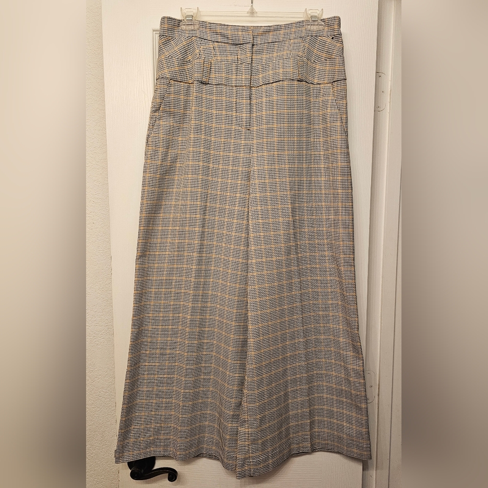 New York & Company 7th Avenue Plaid Wide-Leg Trousers